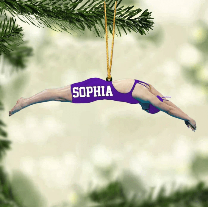 Personalized Girl/Female Swimmer Acrylic Ornament/ Gift For Swimming Lovers/Swimmer HB
