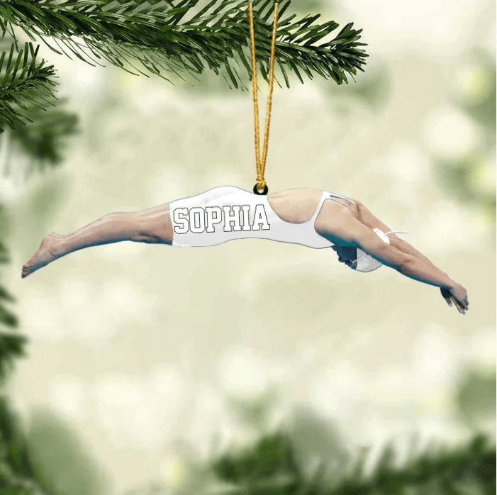 Personalized Girl/Female Swimmer Acrylic Ornament/ Gift For Swimming Lovers/Swimmer HB