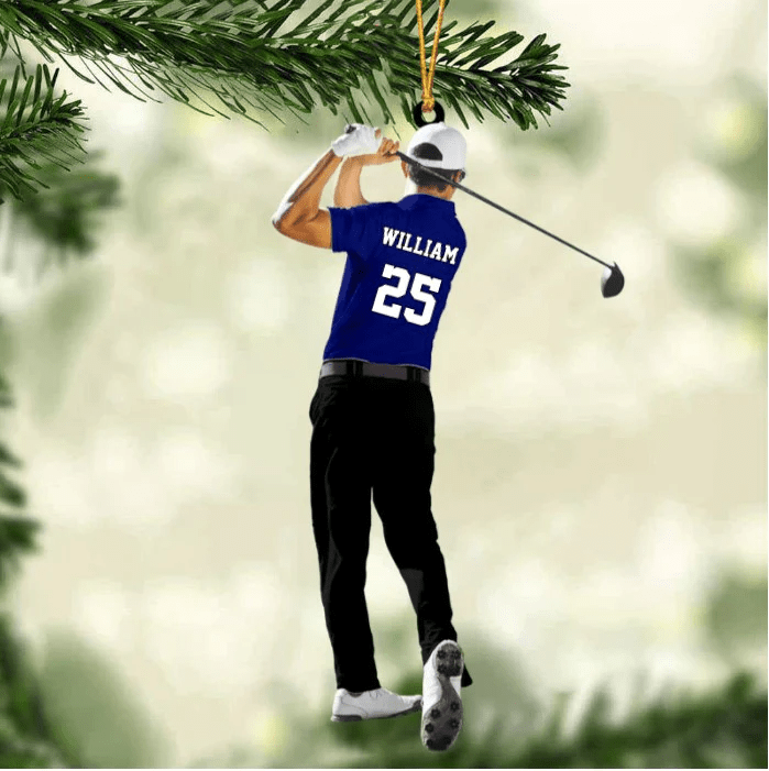 Personalized Golf Player Christmas Ornament - Christmas Gift For Golf Lovers
