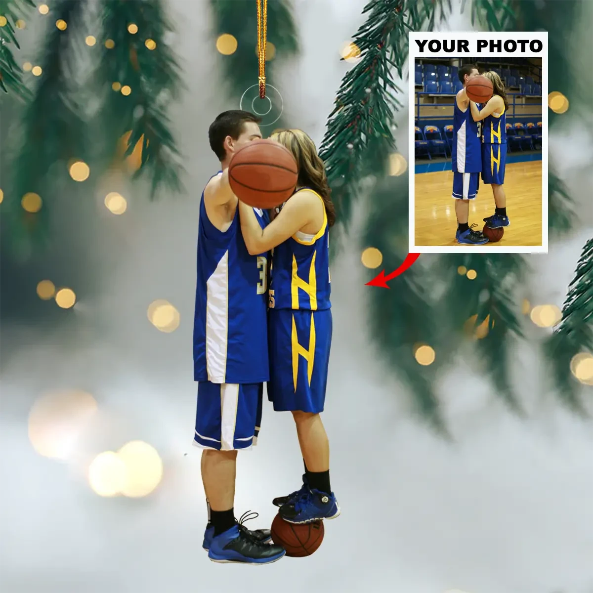 Personalized Photo basketball shape acrylic Ornament/ Gift For basketball player/ Personalized Christmas Photo Ornament