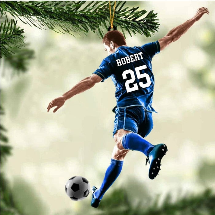 Personalized Color Ornament Play Soccer Acrylic Ornament/ Christmas Ornament For Soccer