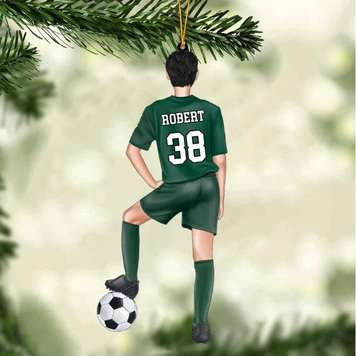 Personalized Soccer Player Christmas Ornament - Great Gift Idea For Soccer Players & Soccer Lovers