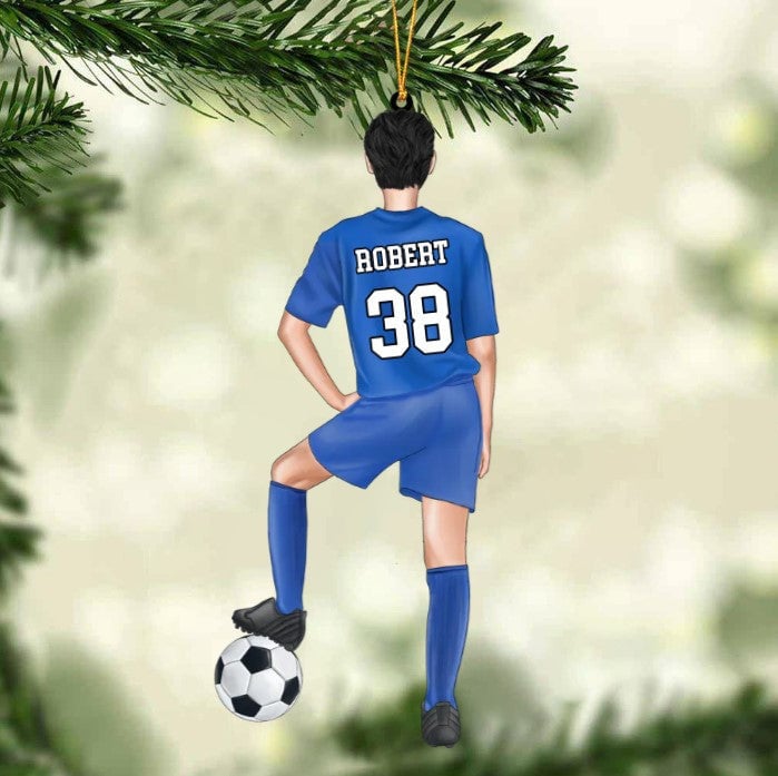 Personalized Soccer Player Christmas Ornament - Great Gift Idea For Soccer Players & Soccer Lovers