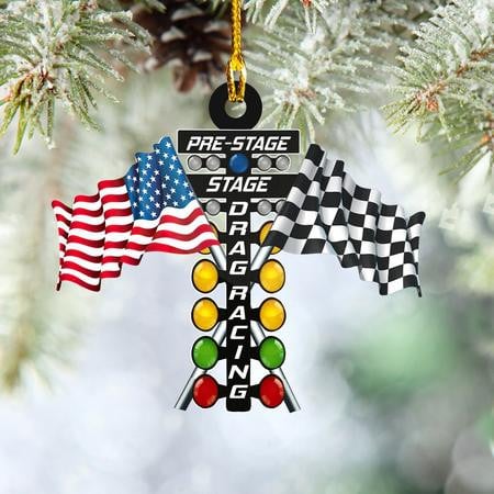 Pre-Stage Drag Racing Lights Christmas Ornament