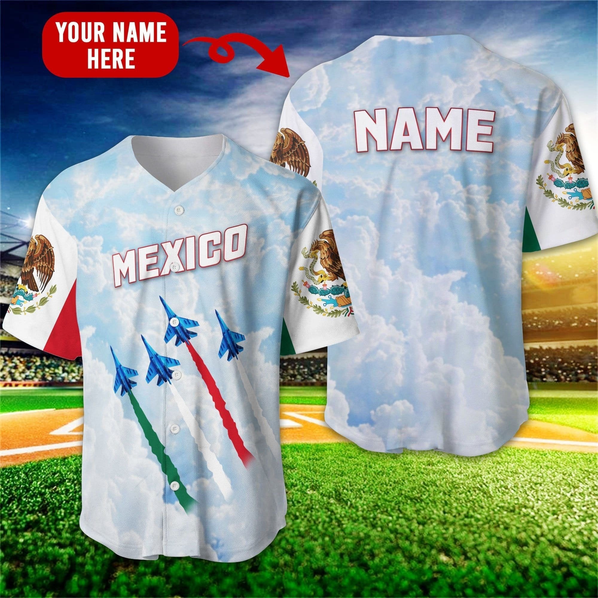 Made In Mexico Personalized Baseball Jersey/ Custom Name Mexican Shirt