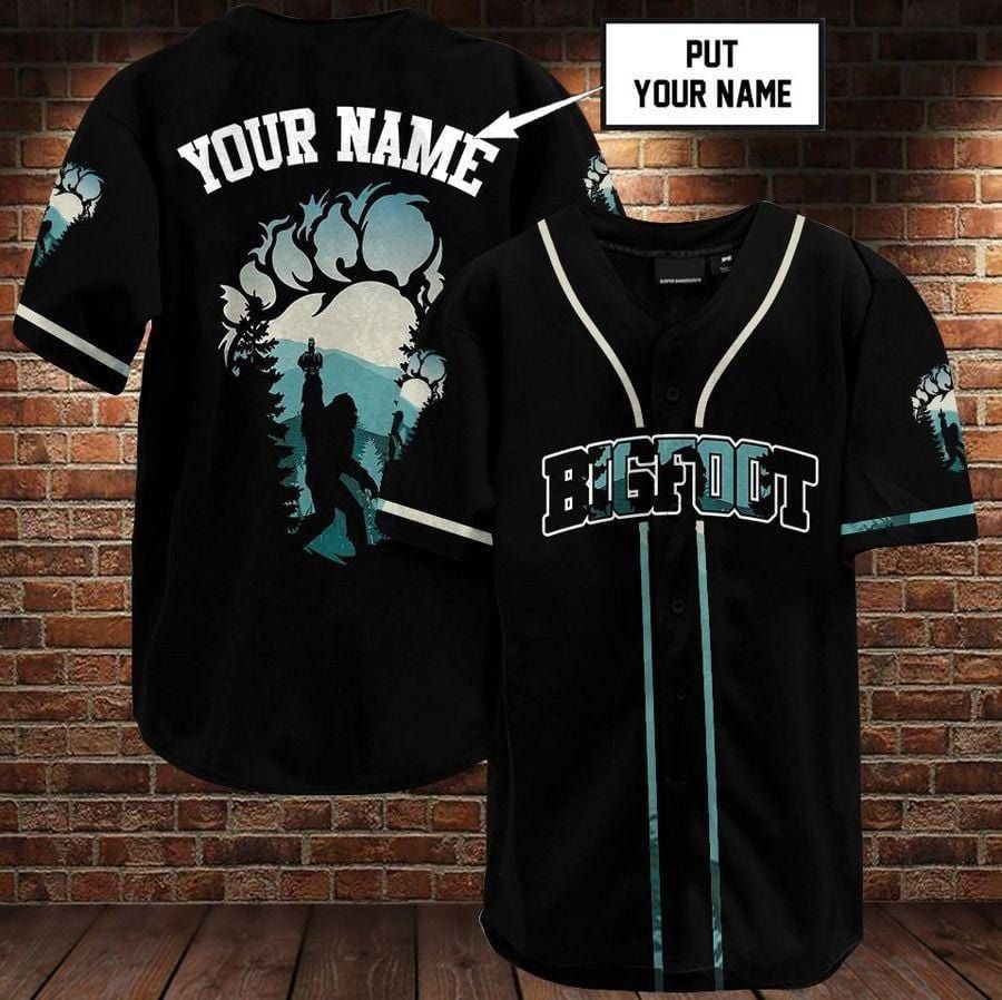 Personalized Bigfoot Forest Baseball Jersey Shirt/ Bigfoot Clothing 3D Shirt