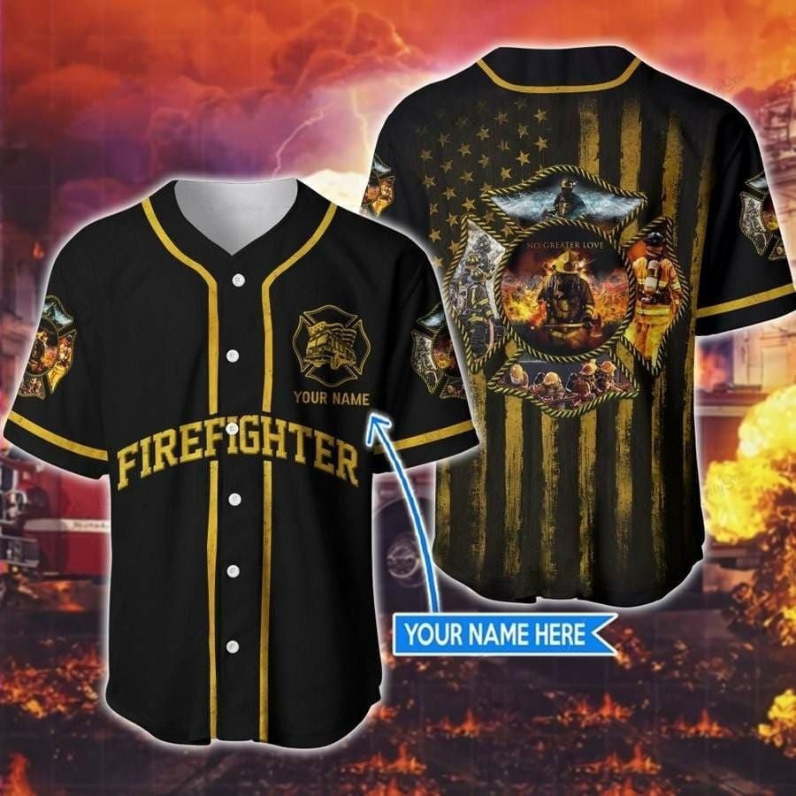 Firefighter Fire Personalized Baseball Jersey/ Gift for Dad/ Shirt for Firefighter