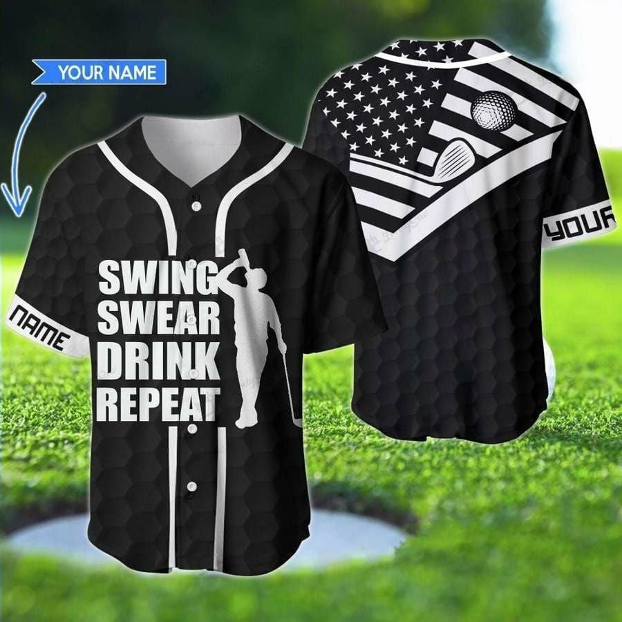 Golfer And Drink Personalized Baseball Jersey/ Golfer Shirt For Man/ Birthday Golfer