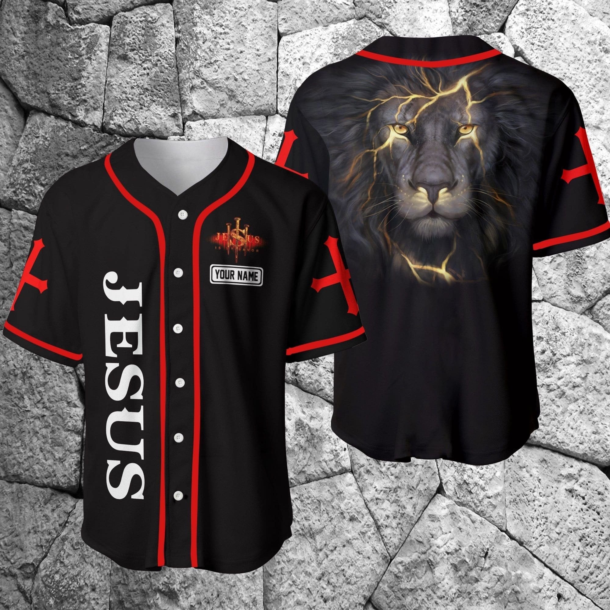 Personalized Jesus Lion Baseball Jersey/ Jesus 3D Shirt /Baseball Jersey shirts for men/ Gift For Christian