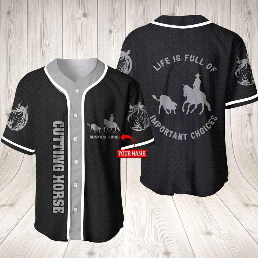 Cutting Horse Grey Important Choice Personalized Baseball Jersey
