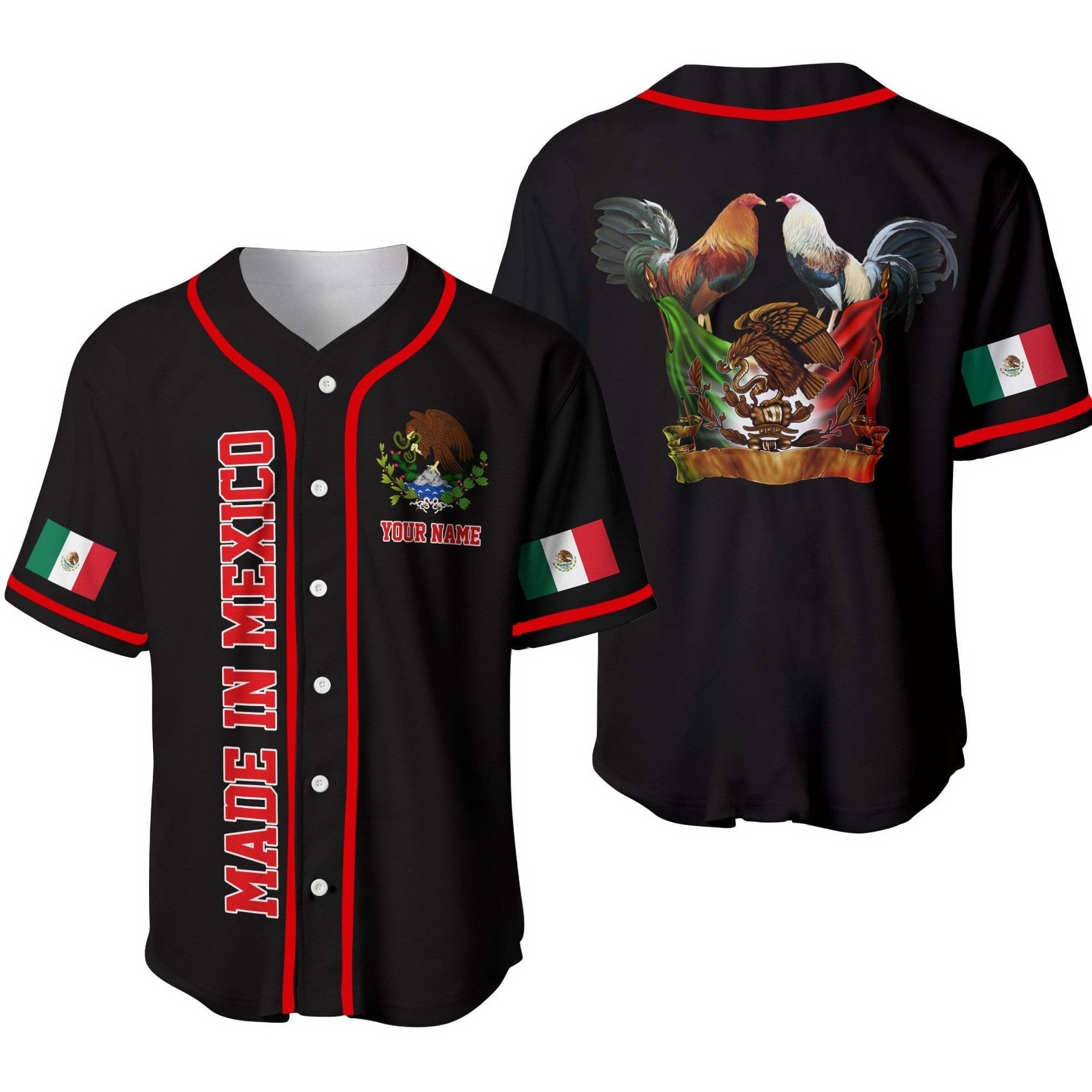 Made In Mexico Personalized Baseball Jersey/ Custom Name Mexican Shirt