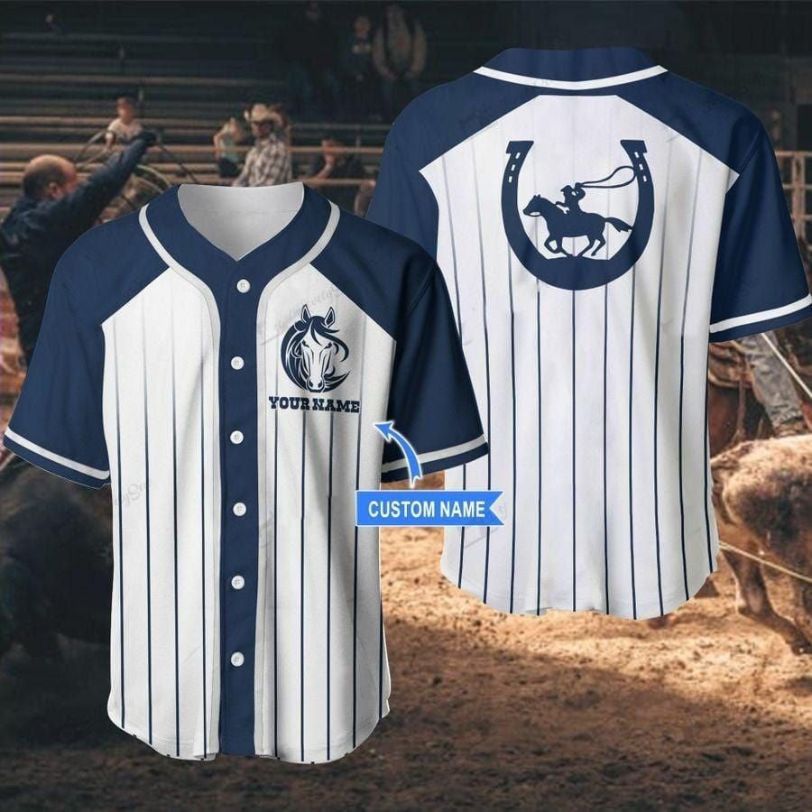 Cowboy Horse Personalized Baseball Jersey/ Custom Name Shirt for Horse Lover