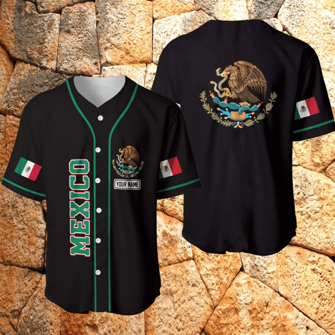 Personalized Eagle Mexico Flag Baseball Jersey/ Mexico Shirt Men/ Shirt For Men/ Mexico Baseball Shirt