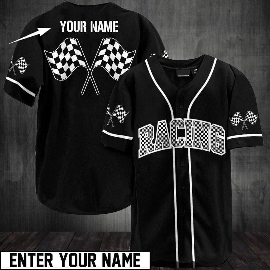 Personalized  Racing Your Name Baseball Jersey/ Gift For Race Lover/ Dirt Bike Shirt/ Personalization Racer