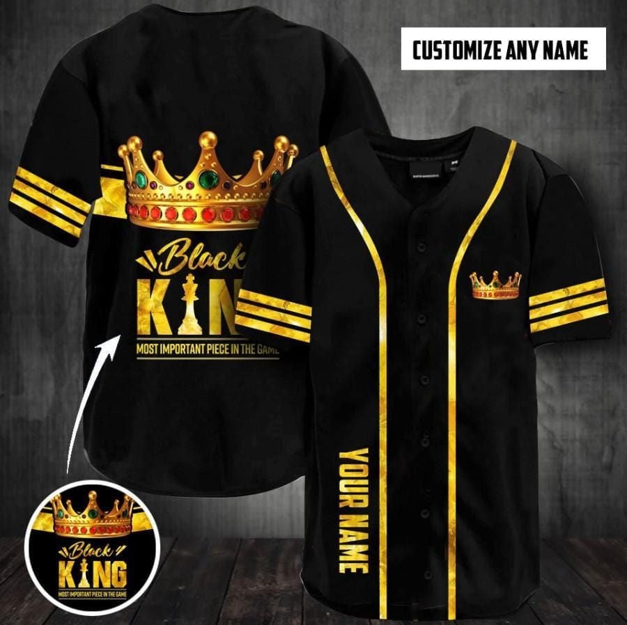Black King Pride Most Important Piece In The Game Personalized Baseball Jersey