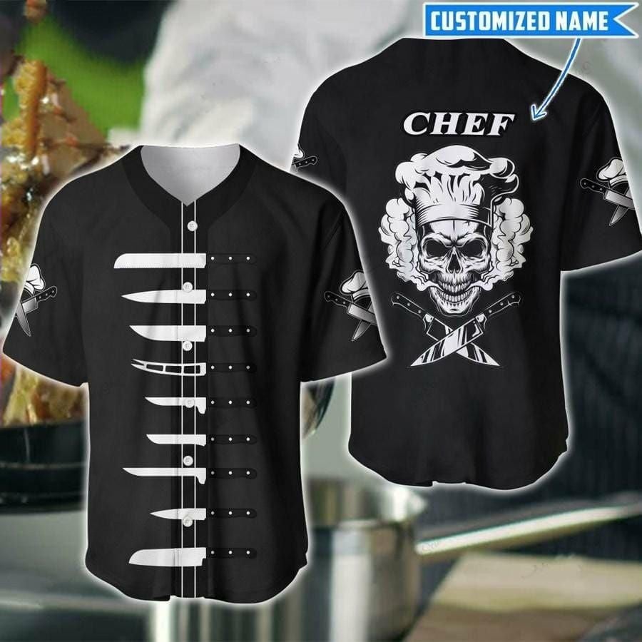 Chef Skull Personalized Baseball Jersey/ Baseball Jersey for Master Chef