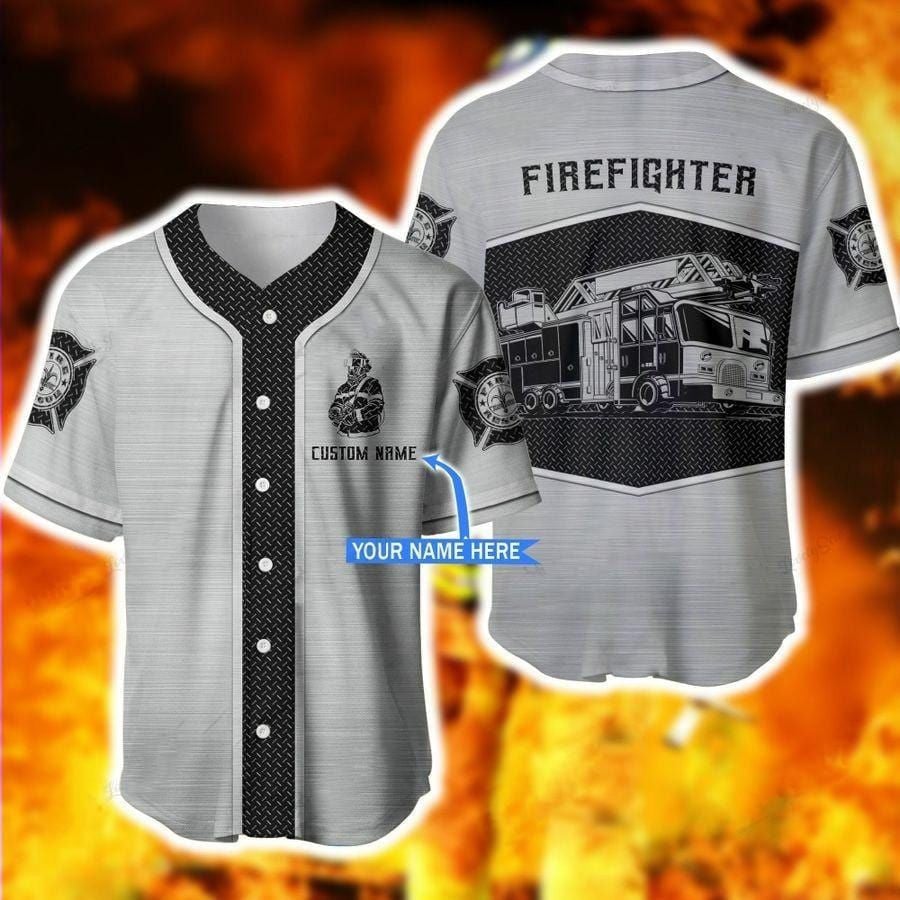 Firefighter Fire Personalized Baseball Jersey/ Gift for Dad/ Shirt for Firefighter
