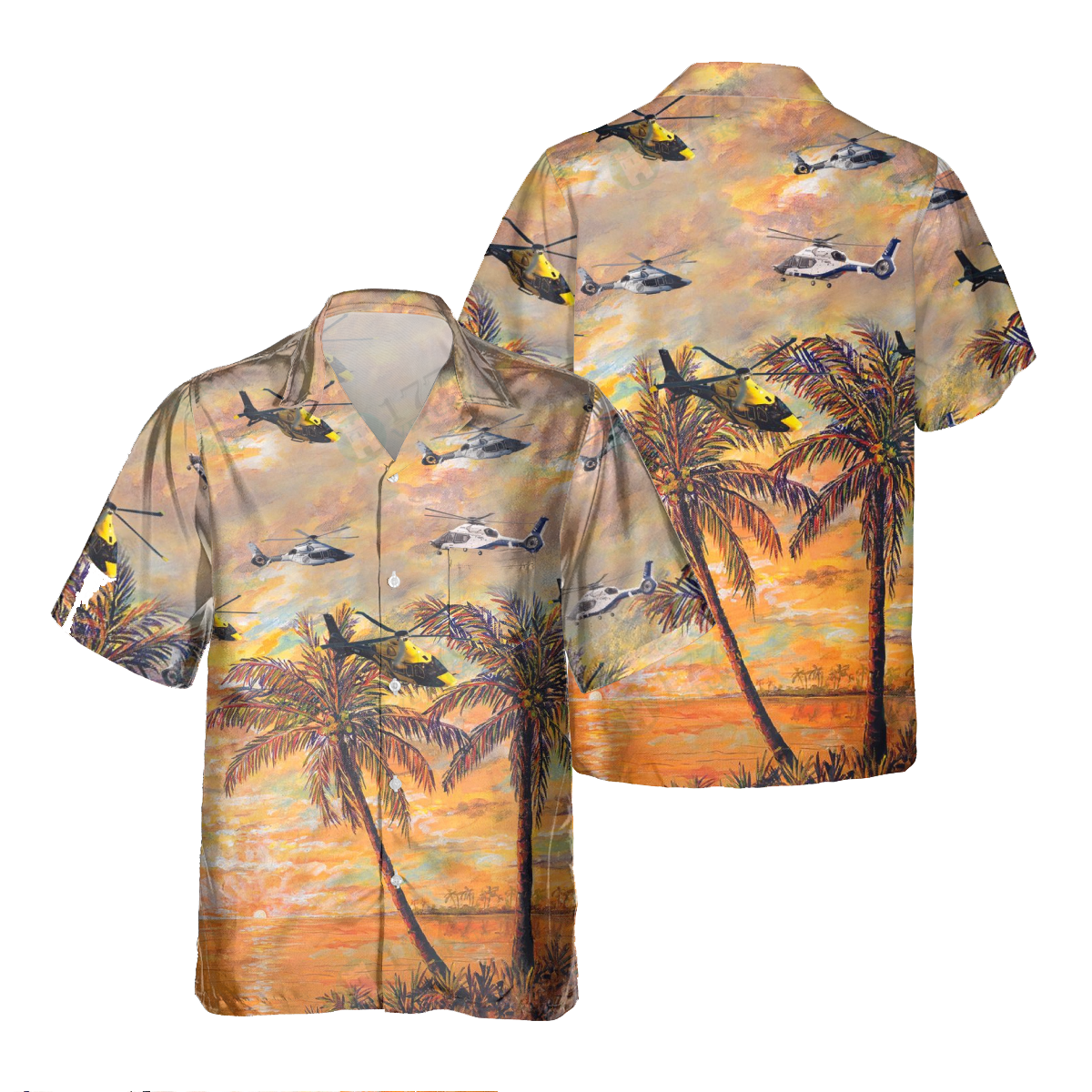 Airbus H-160 Pocket Hawaiian Shirt/ Hawaiian Shirt for Men Dad Veteran/ Patriot Day