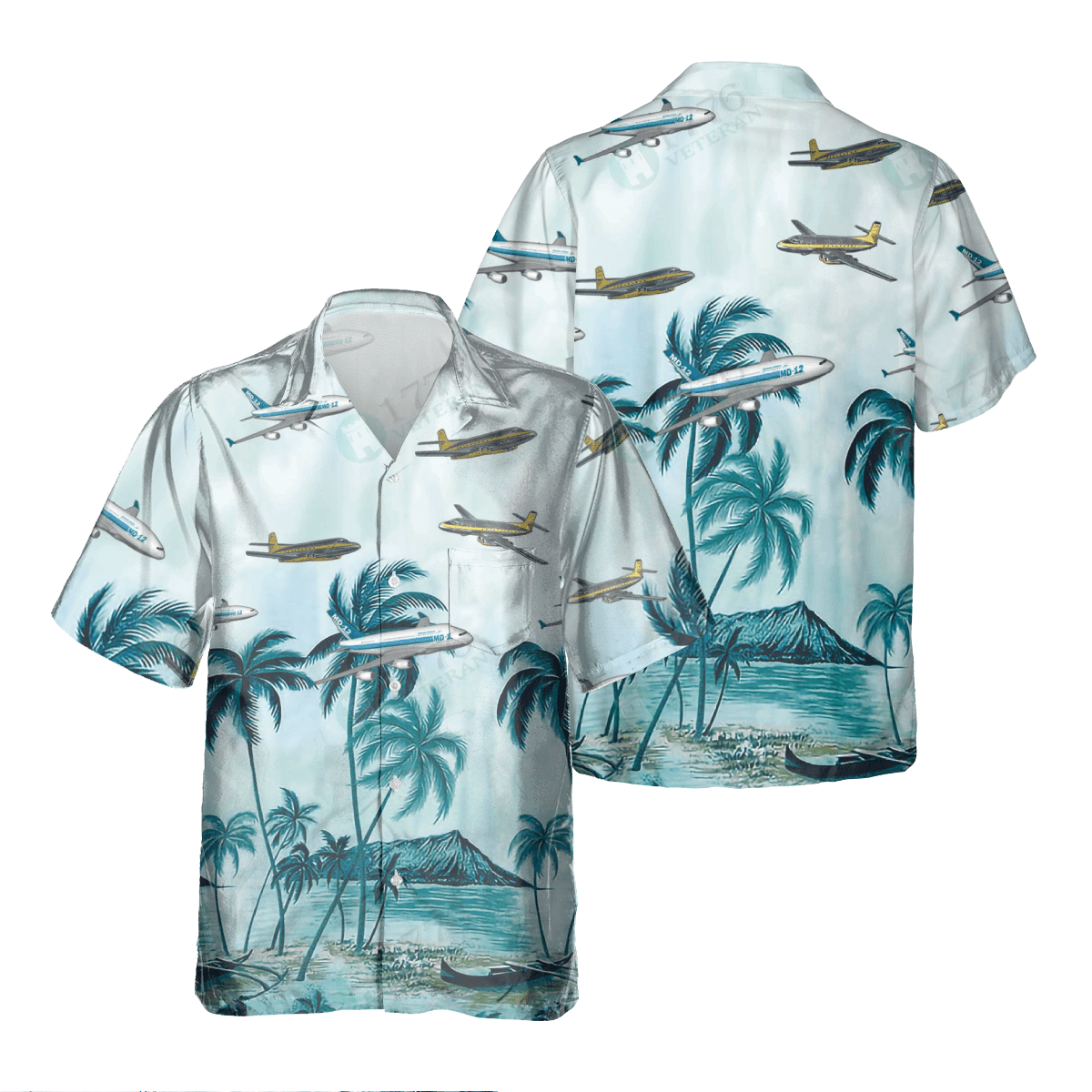 Avro Jetliner Pocket Hawaiian Shirt/ Hawaiian Shirt for Men Dad Veteran/ Patriot Day