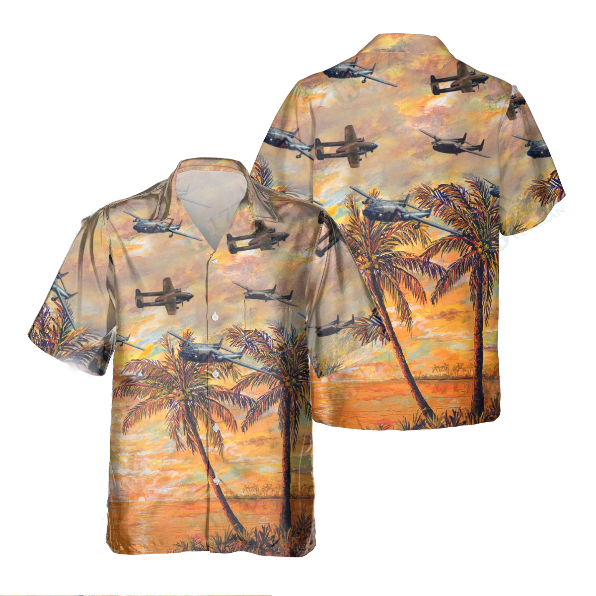 Ac-119 Gunship Pocket Hawaiian Shirt/ Hawaiian Shirt for Men Dad Veteran/ Patriot Day