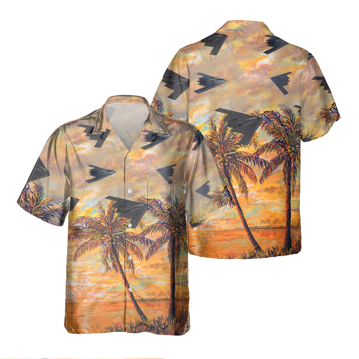 B-2 Spirit Pocket Hawaiian Shirt/ Hawaiian Shirt for Men Dad Veteran/ Patriot Day