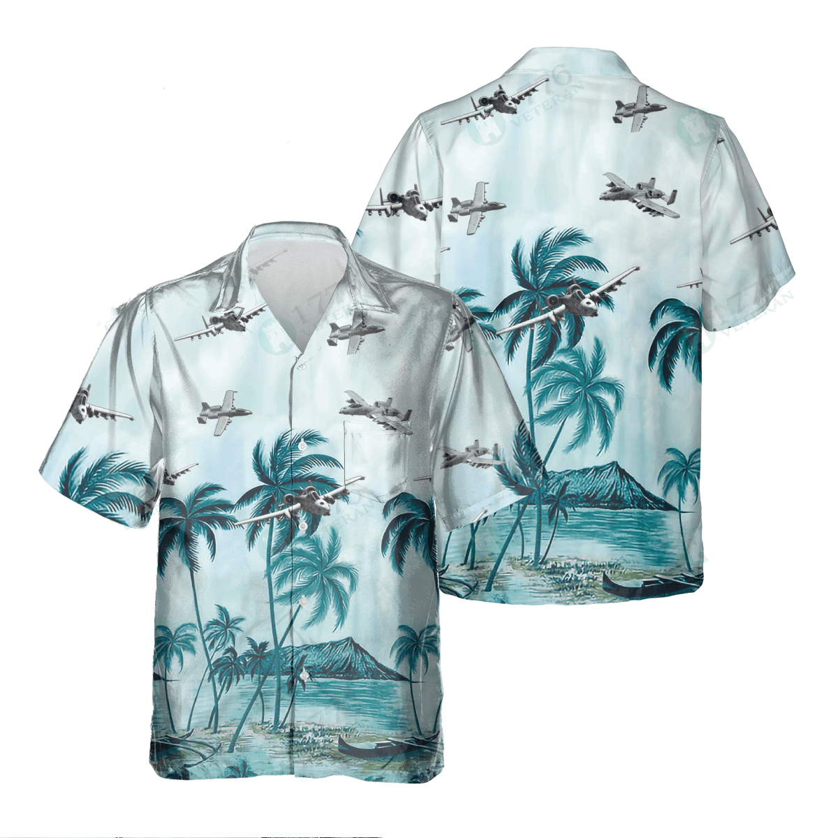 A-10 Thunderbolt Ii_Pocket Hawaiian Shirt/ Hawaiian Shirt for Men Dad Veteran/ Patriot Day