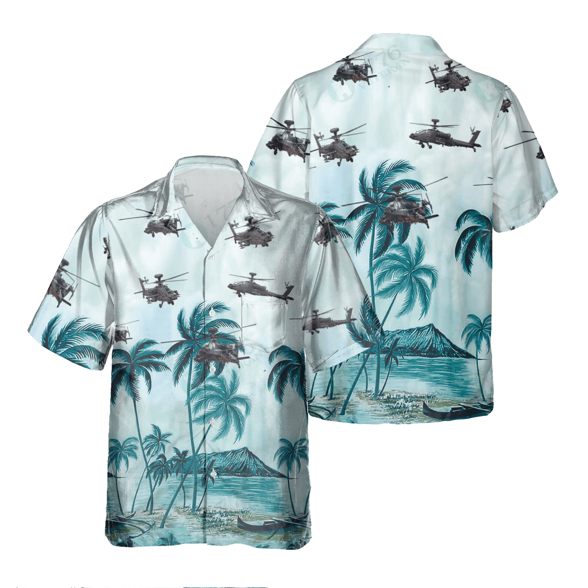 Ah-64 Apache Pocket Hawaiian Shirt C1/ Hawaiian Shirt for Men Dad Veteran/ Patriot Day
