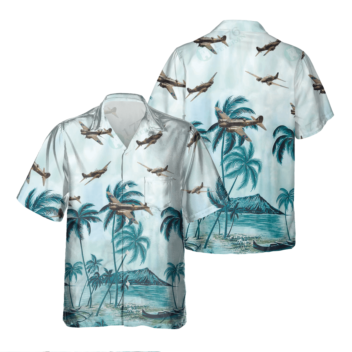 Avro Anson Pocket Hawaiian Shirt/ Hawaiian Shirt for Men Dad Veteran/ Patriot Day
