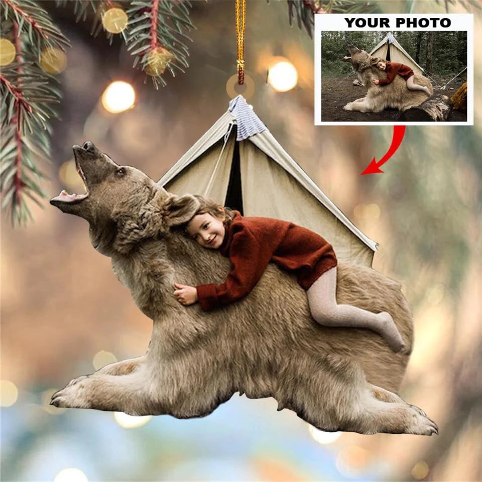 Personalized Photo Camper Trailer Acrylic Ornament For Camping Lover - Custom Your Photo Ornament Decor Christmas Tree