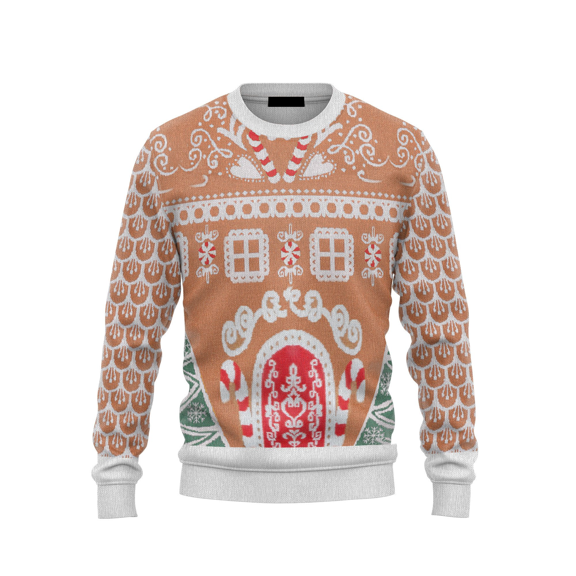 Gingerbread House Ugly Christmas Sweater for Men Women