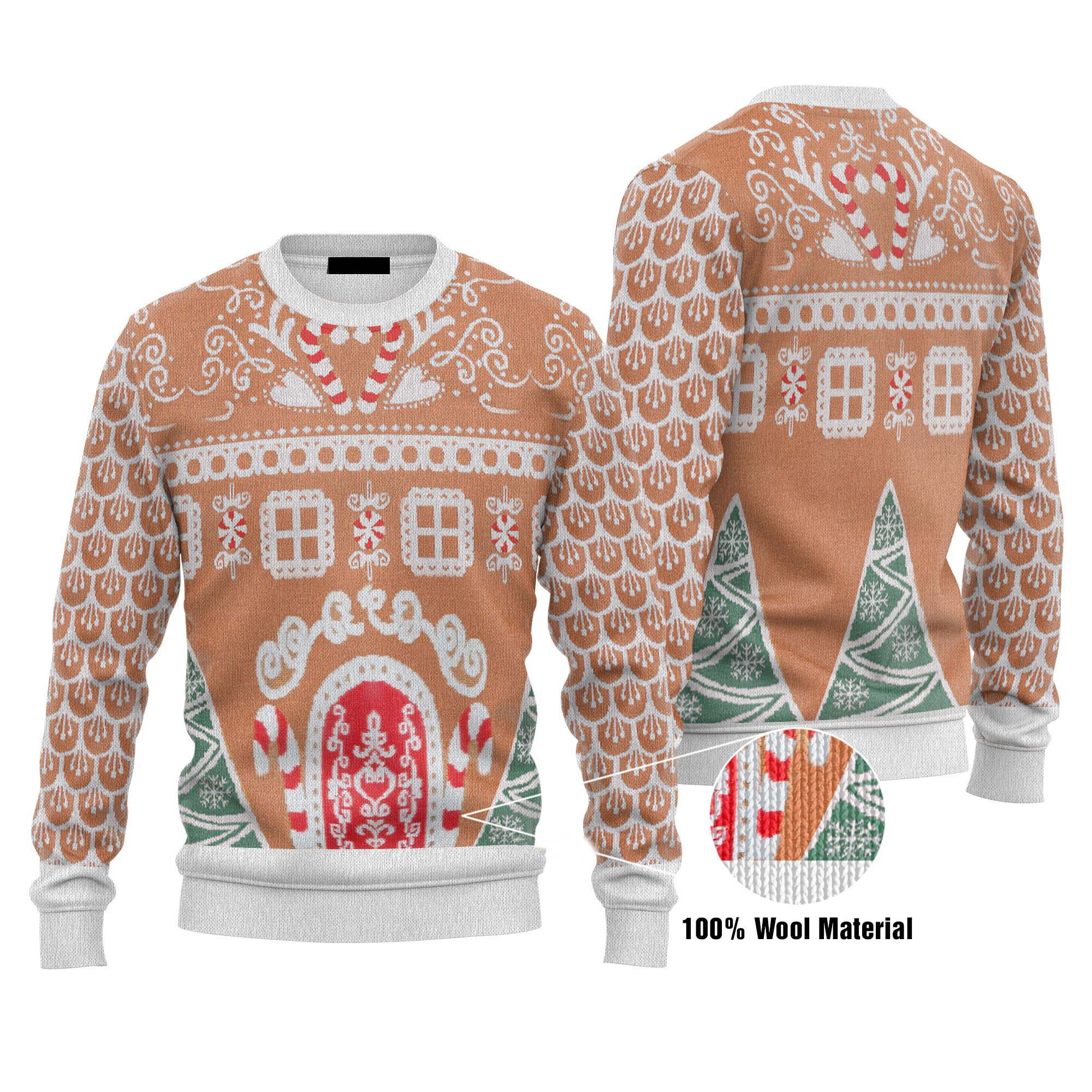 Gingerbread House Ugly Christmas Sweater for Men Women