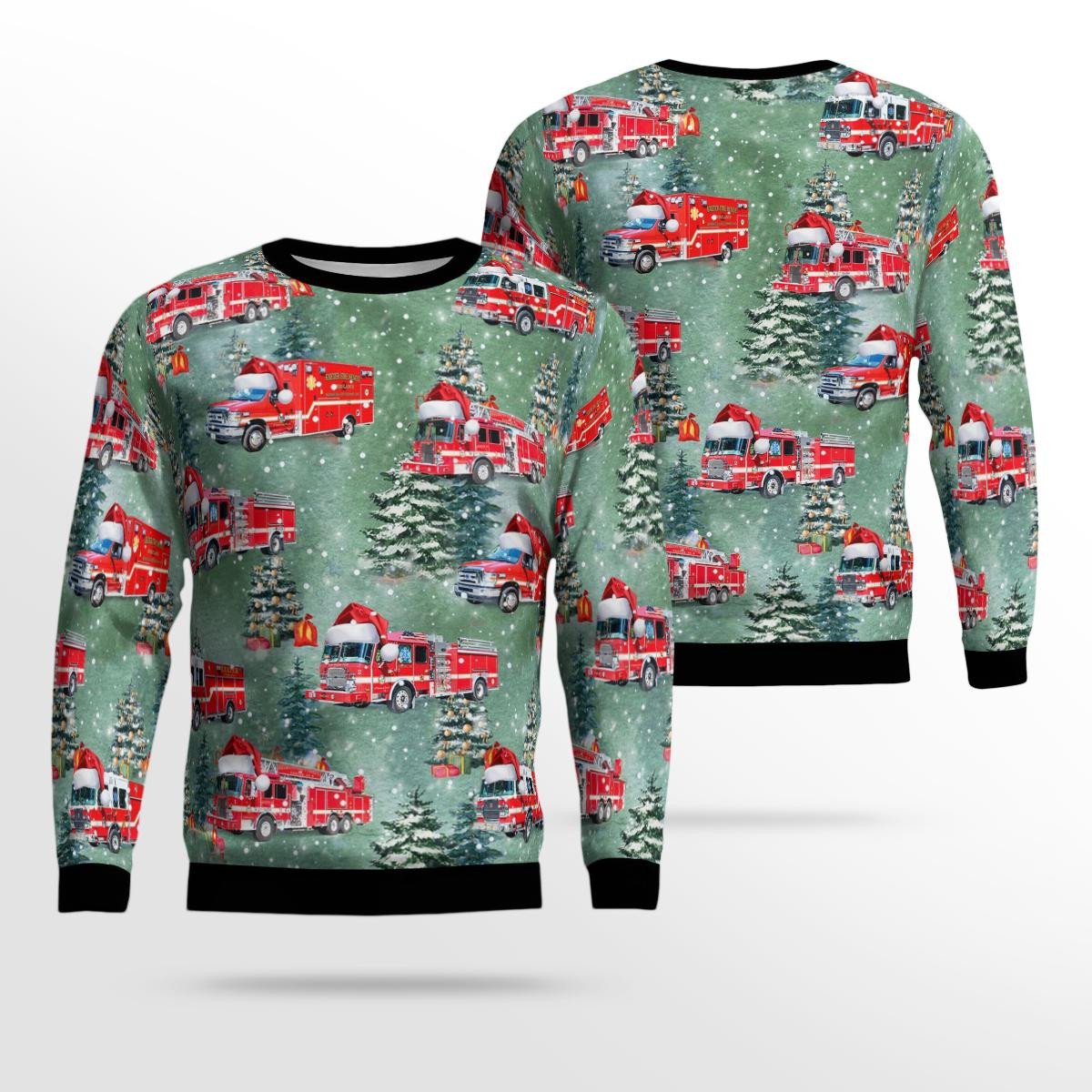 Exeter/ New Hampshire/ Exeter Fire Department Aop Ugly Sweater