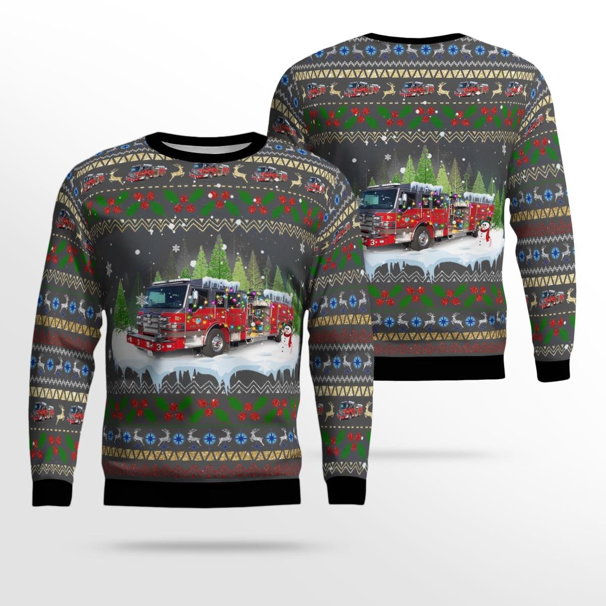 Lewisville/ Texas/ Lewisville Fire Department All Over Printed Ugly Sweater/ Gift for Firefighter