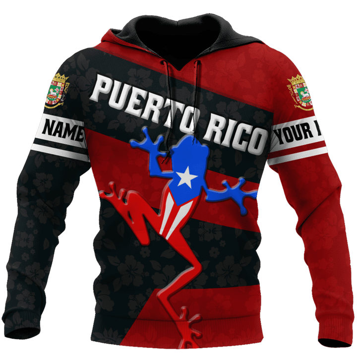 Personalized Name Puerto Rico Any Style Coqui Frog 3D All Over Printed Hoodie Shirts