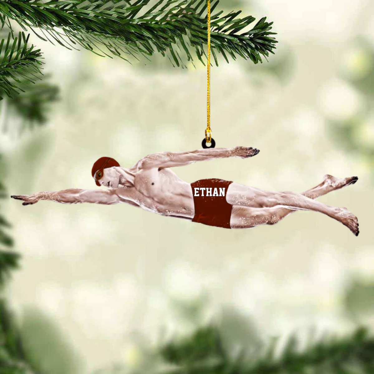 Personalized Male Swimmer Acrylic Ornament/ Gift For Swimming Lovers/Swimmer
