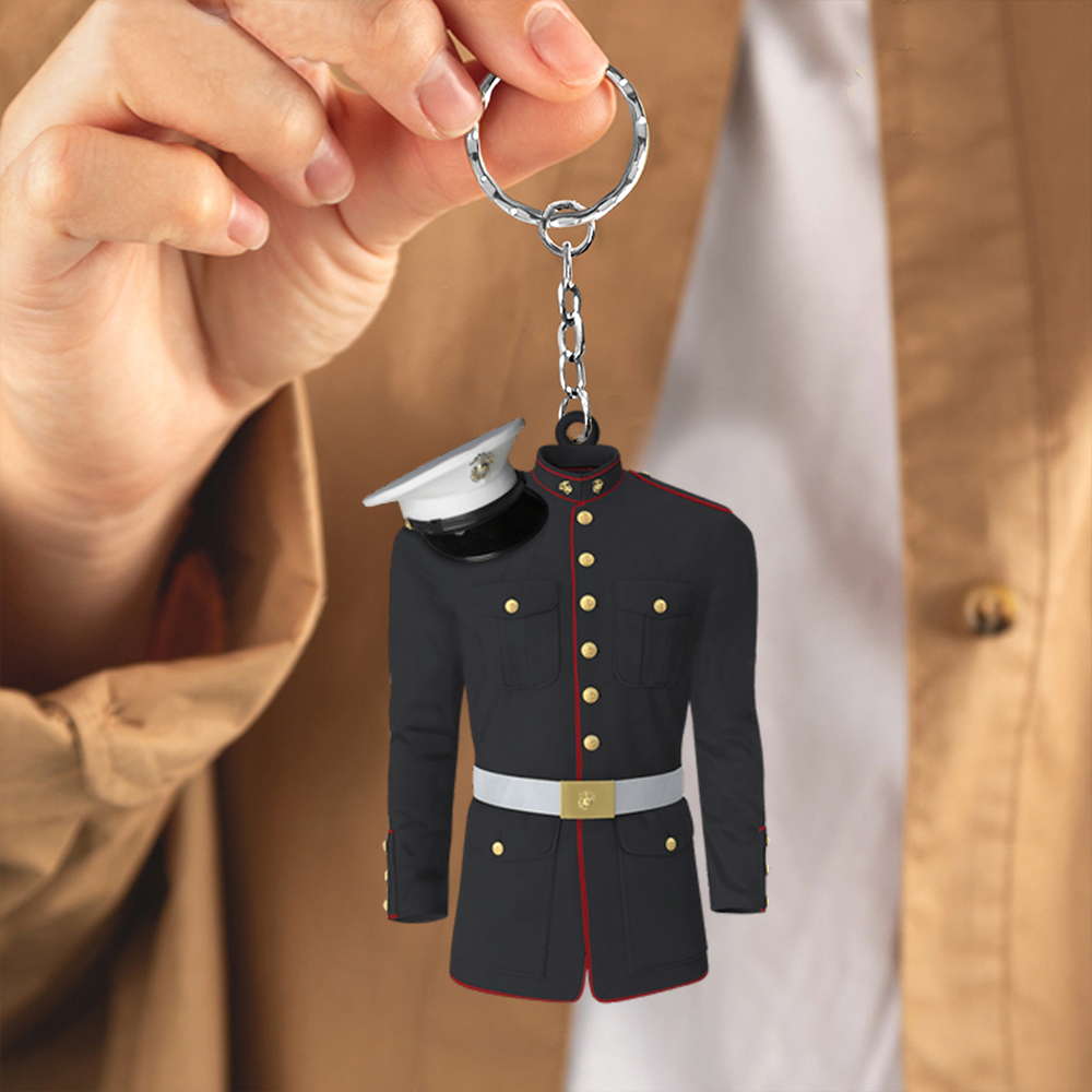 Personalized Military Uniform Keychain/ Custom Name Military Keychain