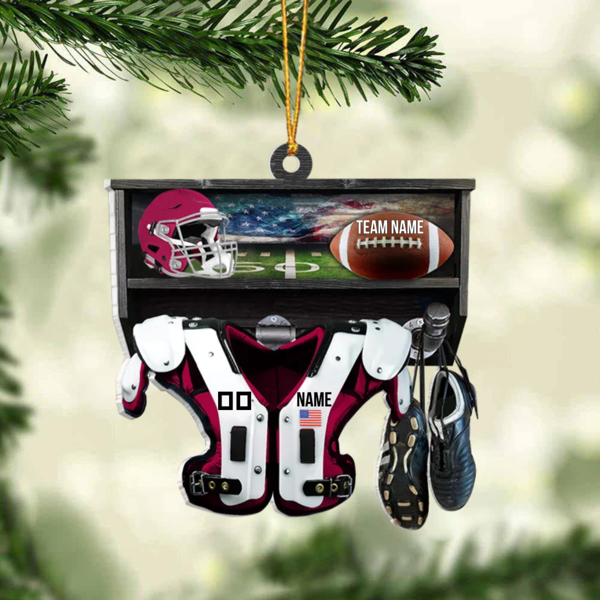 Personalized Ornament American Football Christmas Ornament For Football Lovers Football Player