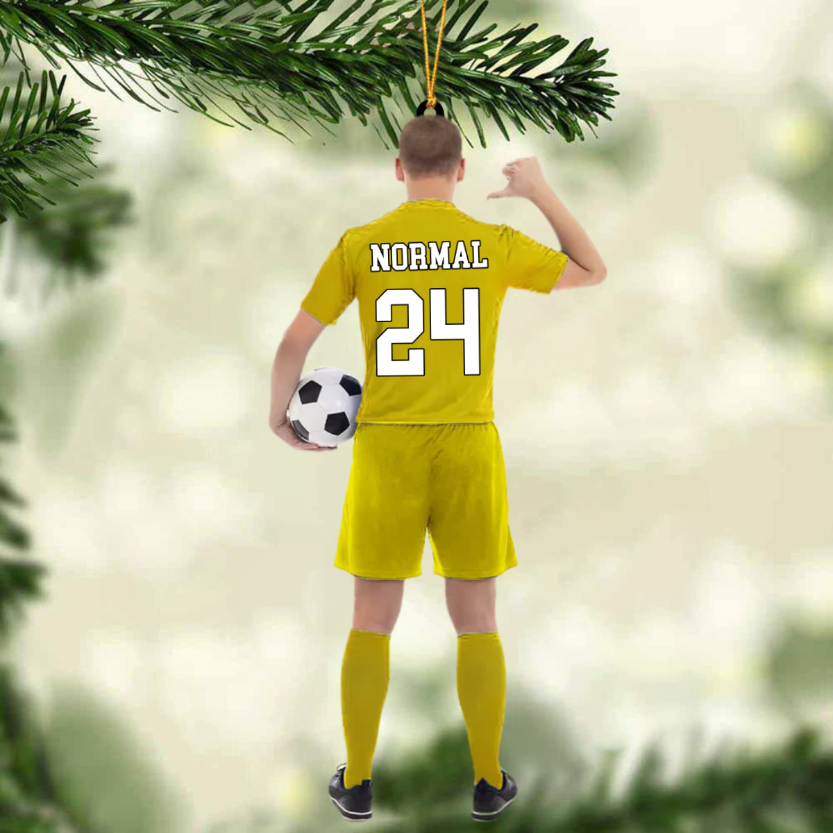 Personalized Ornament Soccer Player Acrylic Ornament 2 Sides Christmas Ornament For Soccer Lovers