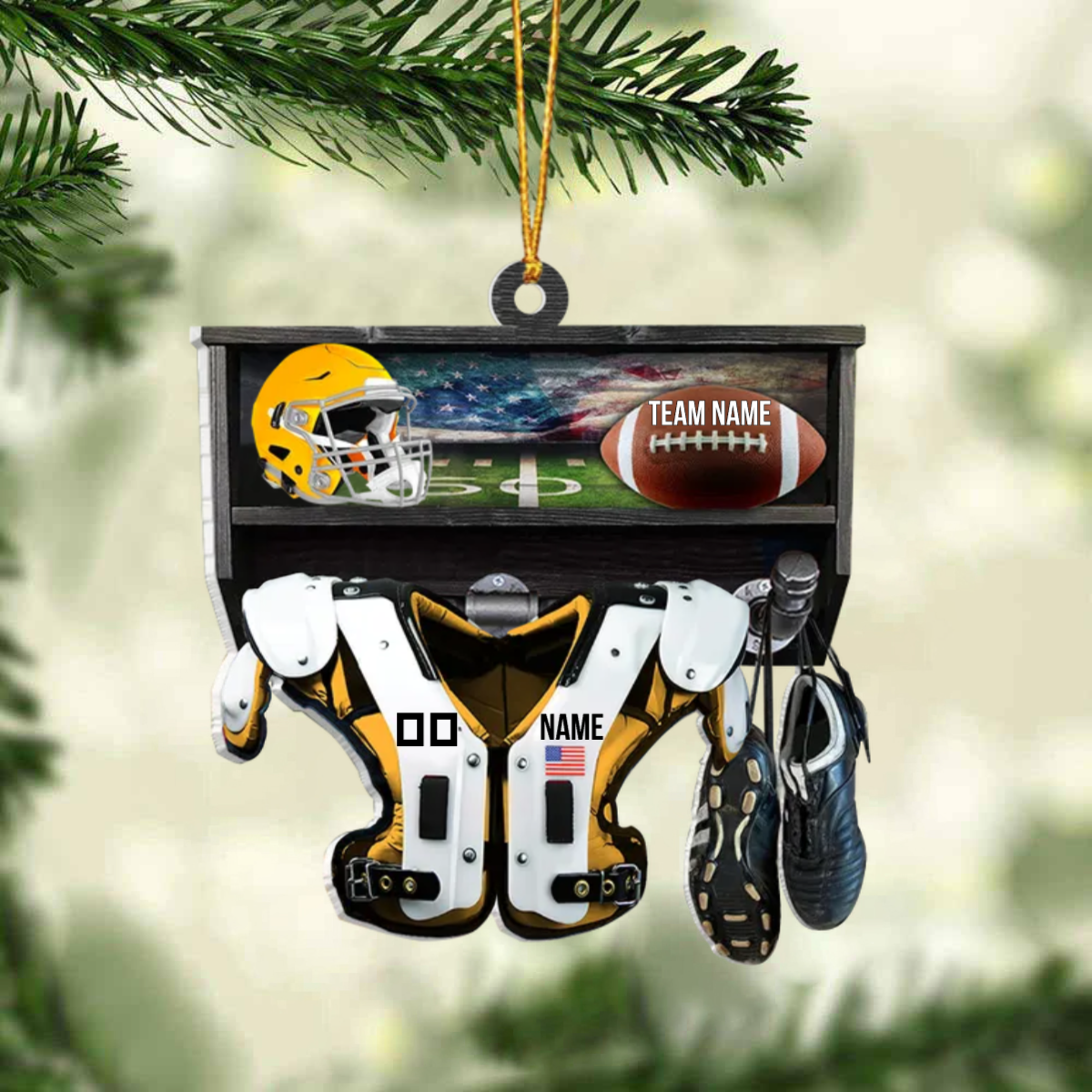 Personalized Ornament American Football Christmas Ornament For Football Lovers Football Player