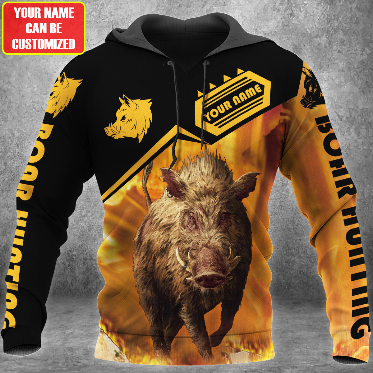Customized Name Boar Hunting 3D Hoodie Shirt/ Boar Hunting Shirt for Men