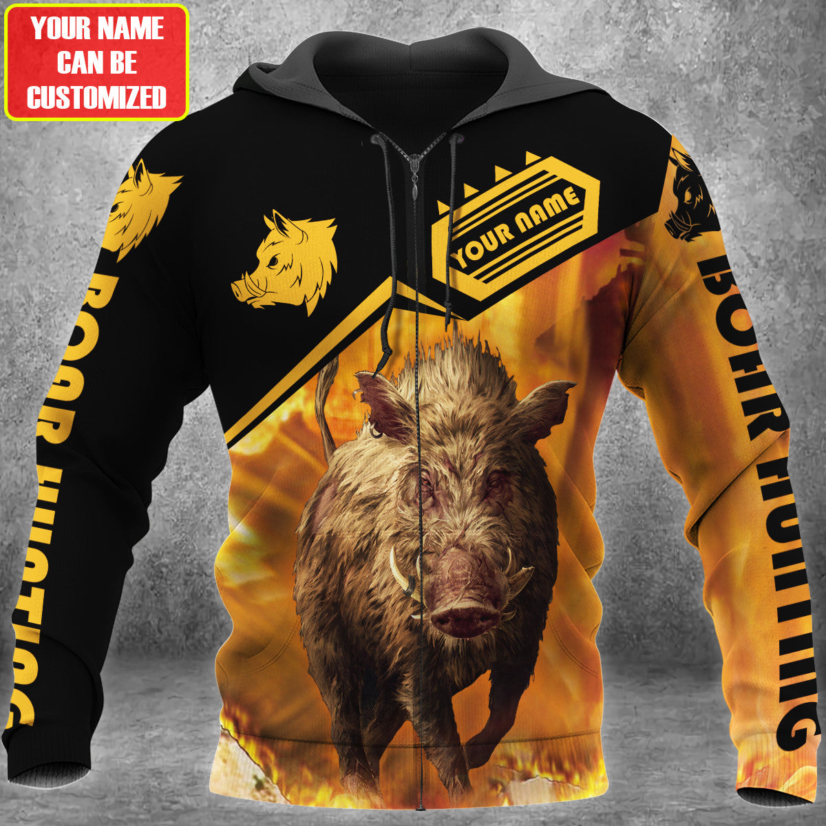 Customized Name Boar Hunting 3D Hoodie Shirt/ Boar Hunting Shirt for Men