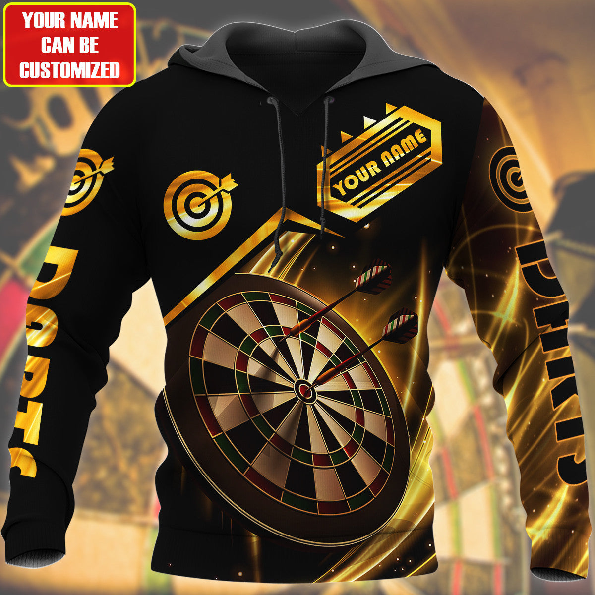 Personalized Name Darts Guitar Hoodie Unisex Shirt/ Perfect Shirt for Dart Lover