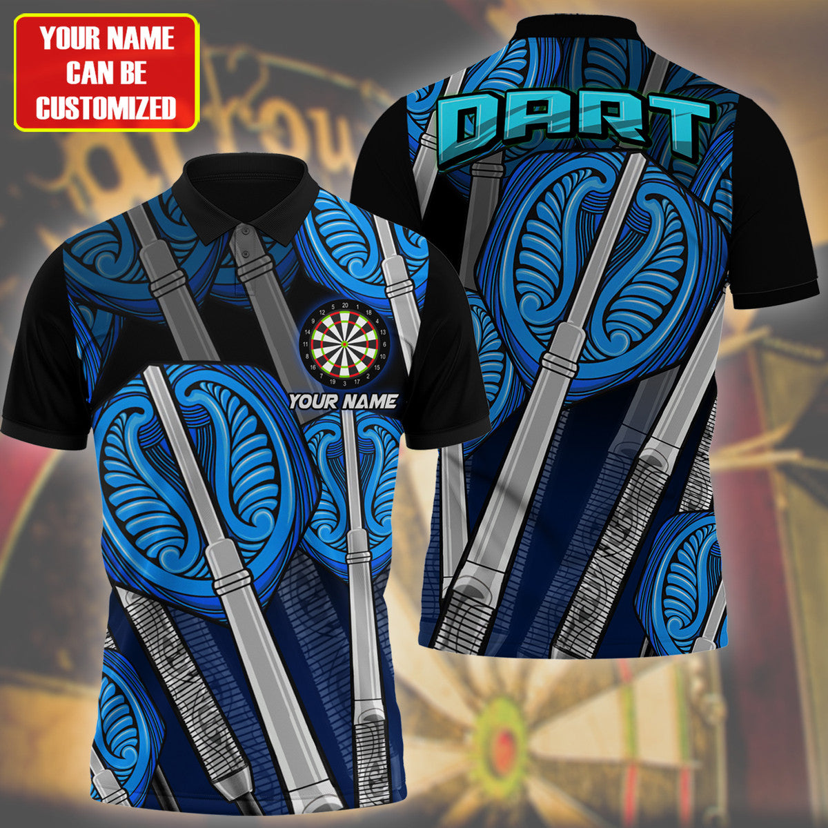 Personalized Name Darts Pattern Player All Over Printed Unisex 3D Hoodie Shirt