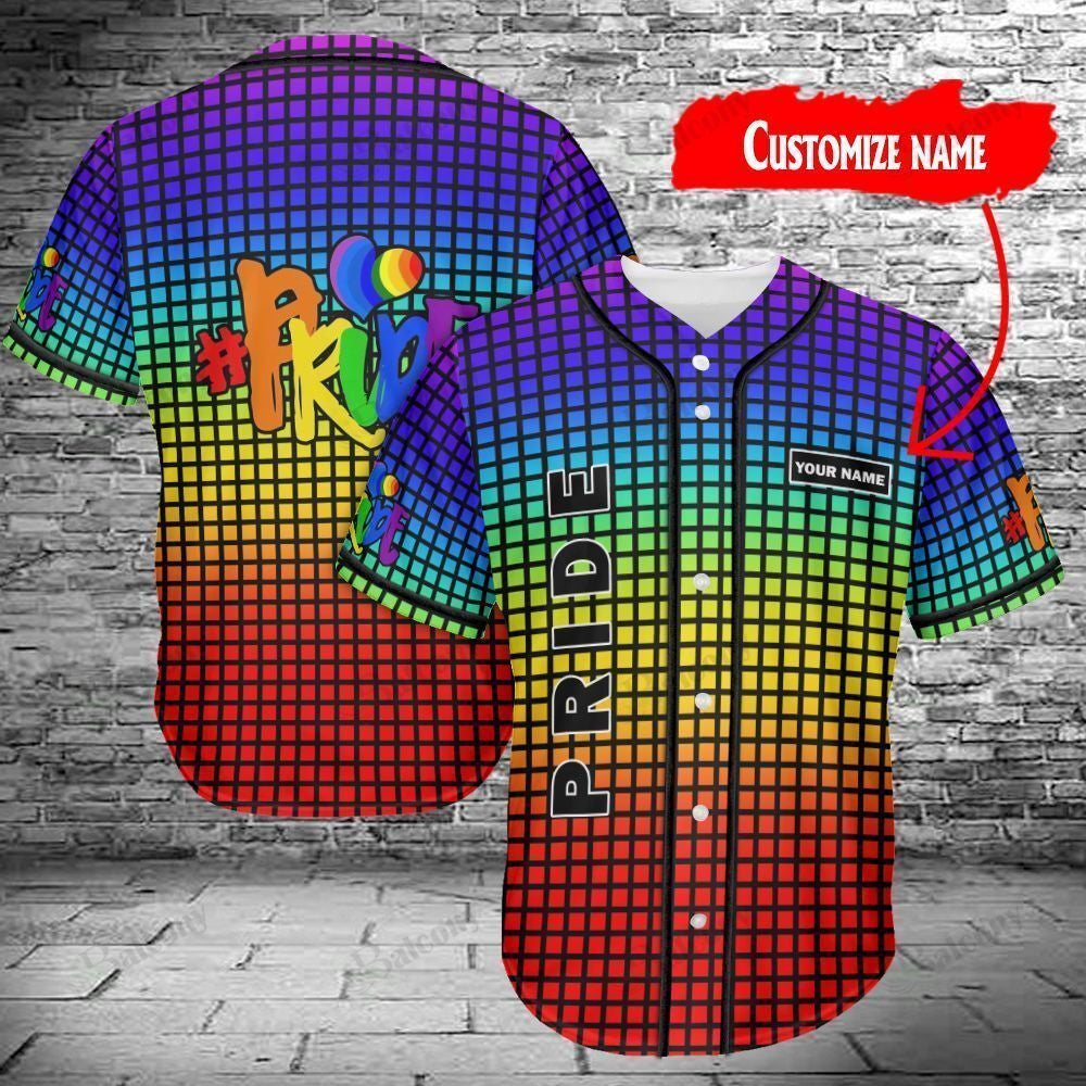 Baseball Tee LGBT - Pride Personalized Name Baseball Jersey