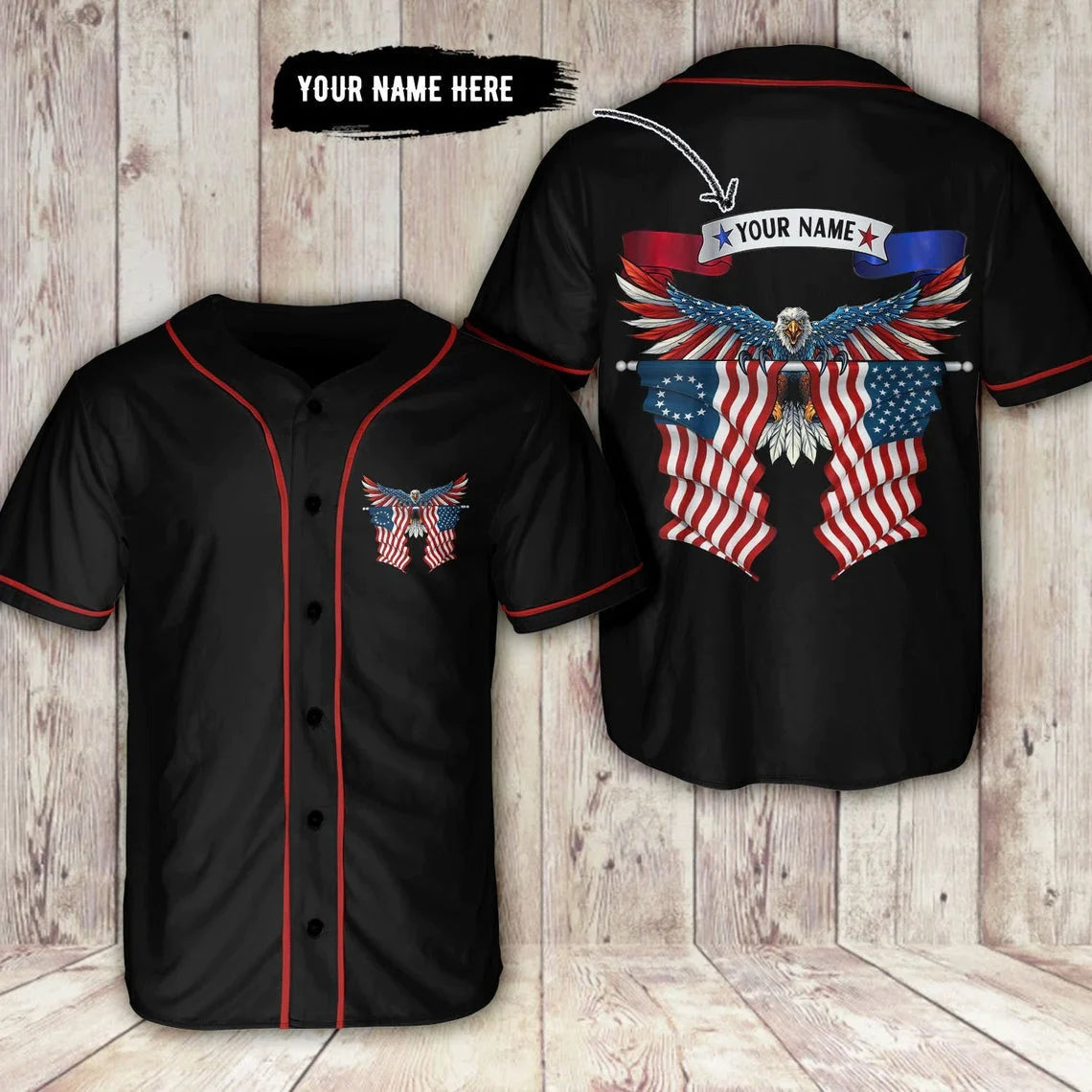 Veteran Us Eagle Independence Day 4th July Baseball Tee Jersey Shirts 3D