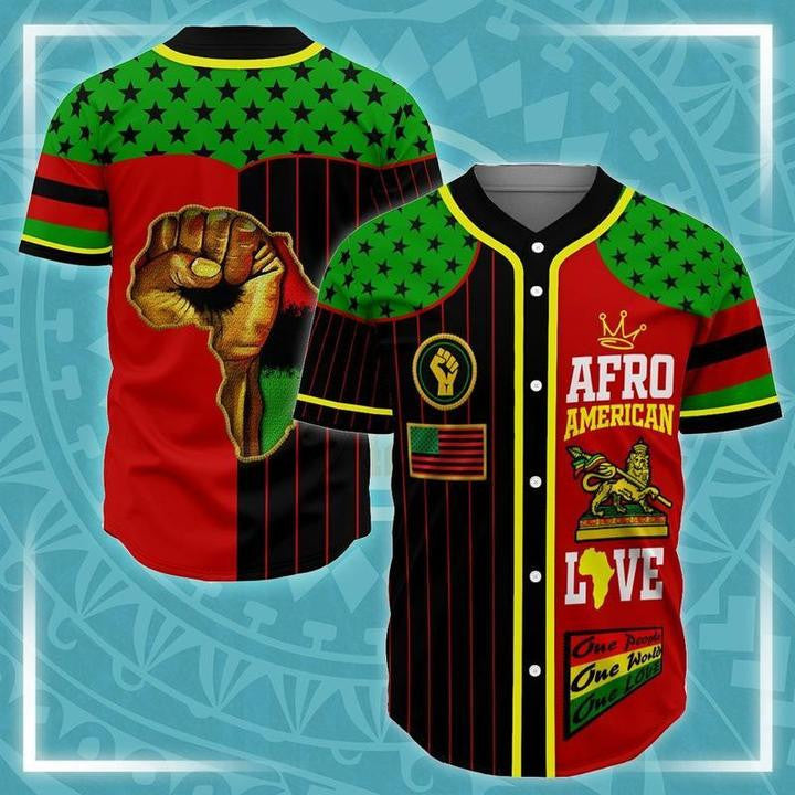 Afro American Love For Juneteenth Baseball Tee Jersey Shirt Printed 3D