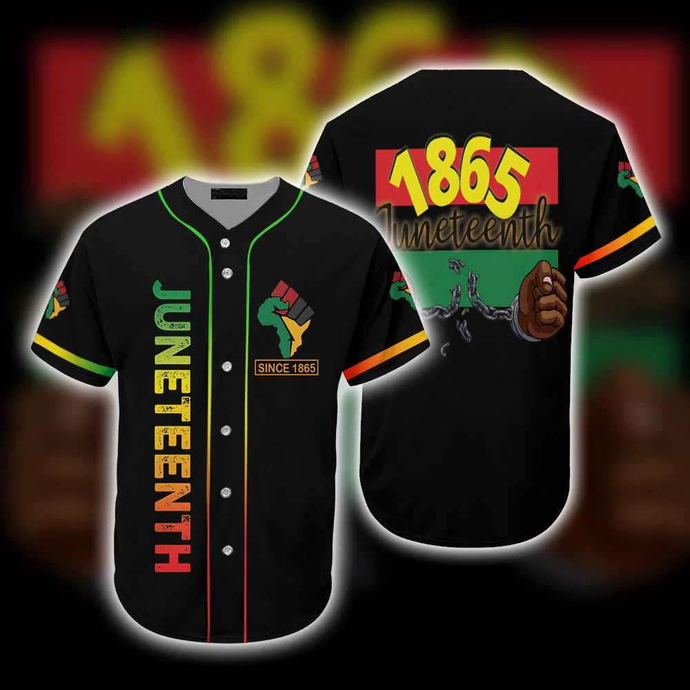 1865 Juneteenth Black Pride Baseball Tee Jersey Shirt/ Idea Gift for Men Baseball Jersey
