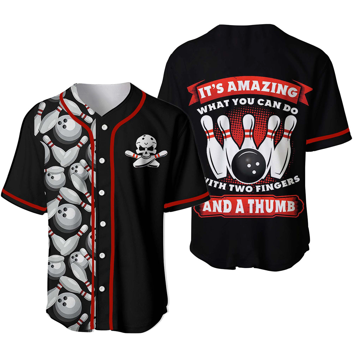 Bowling Baseball Jersey/ Bowling It’s Amazing What You Can Do With Two Fingers Baseball Jerseys For Men And Women - Perfect Gift For Bowling Lovers/ Bowlers