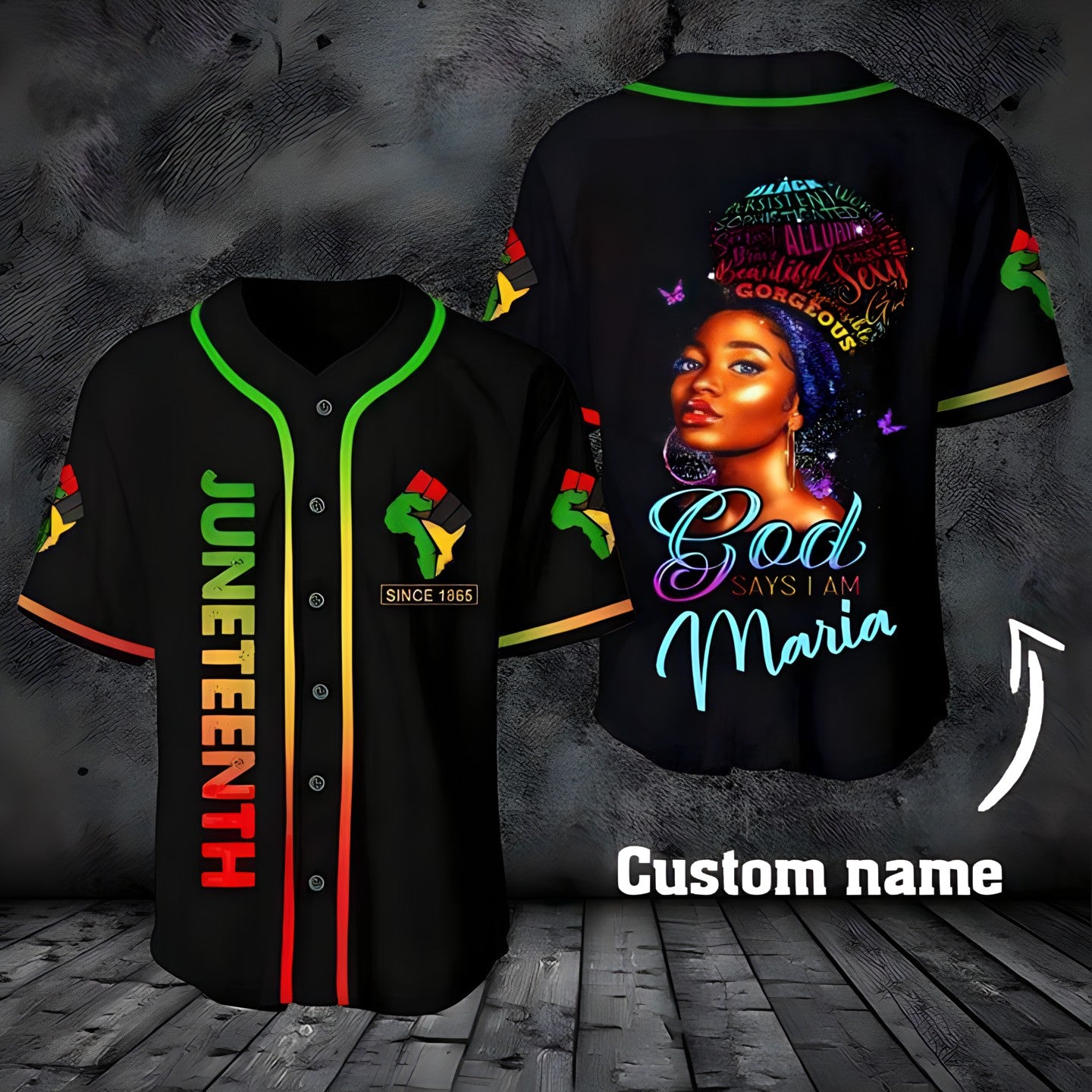 Personalized Name Juneteenth Since 1865 Black girl God Jesus say you are Baseball Tee Jersey Shirts 3D