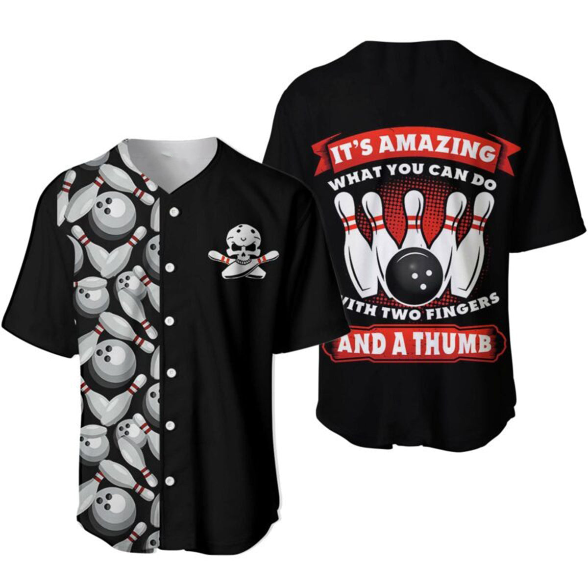 Bowling Baseball Jersey/ Bowling It’s Amazing What You Can Do With Two Fingers Baseball Jerseys For Men And Women - Perfect Gift For Bowling Lovers/ Bowlers